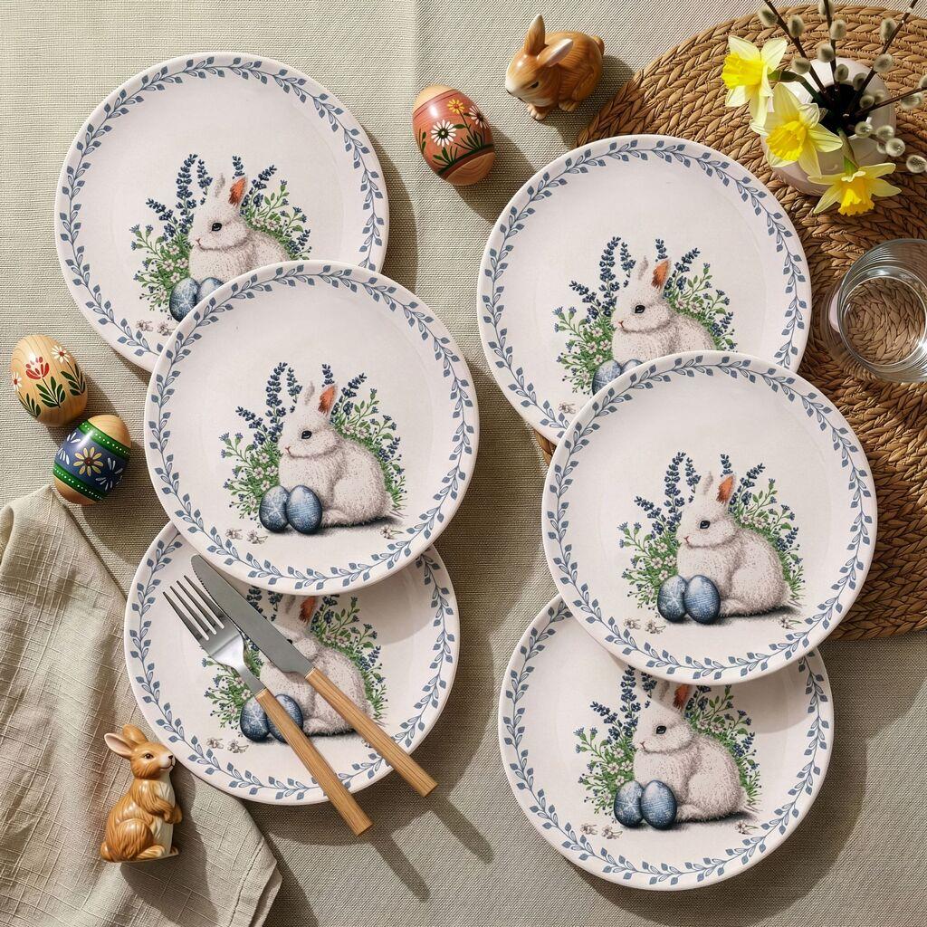 Hermia Set servisnih tanjira, 6 komada, Beli