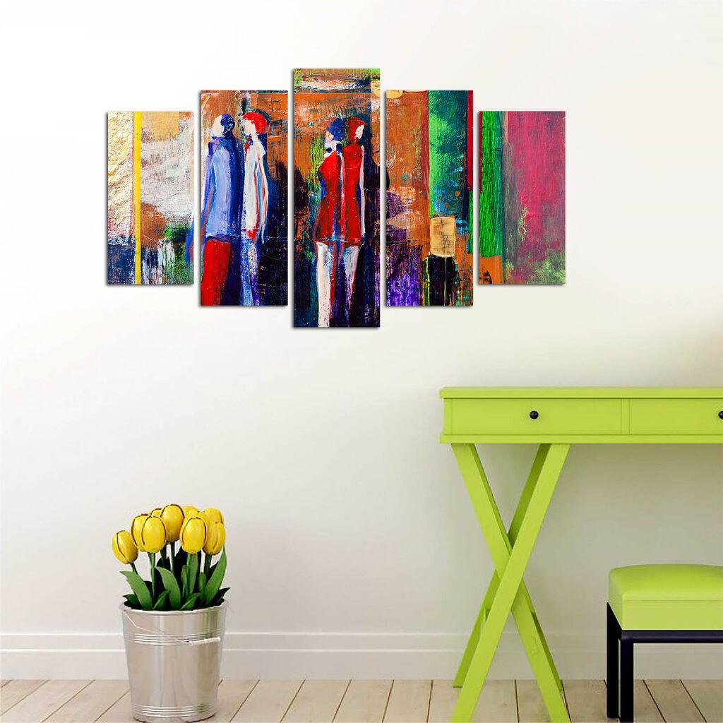Wallity Set Slika 5ABSMDF-44, 5 Delova