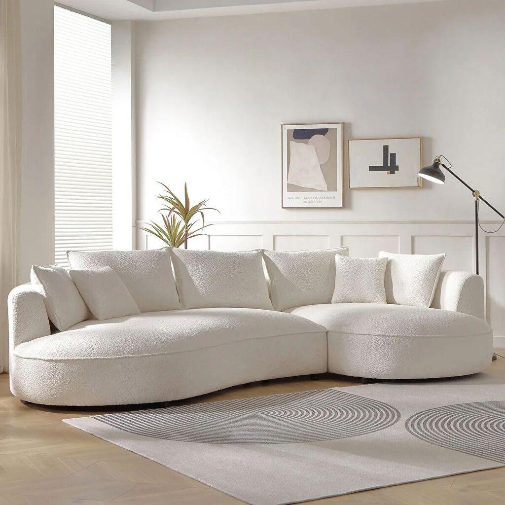 Atelier del Sofa Ugaona garnitura na razvlačenje Venedik Right, 317 x 163.5 x 71 cm, Bela
