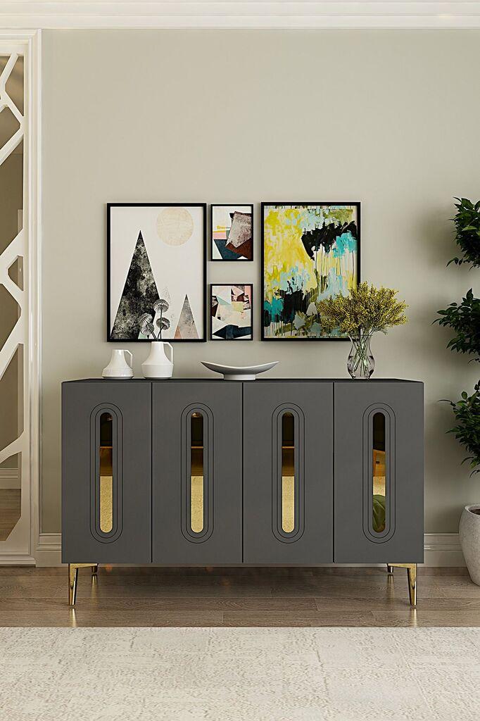 Hanah Home Komoda, 120x75x32cm, Antracit