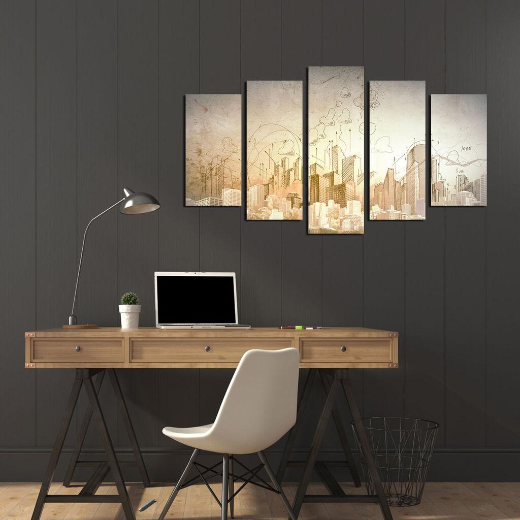 Wallity Set Slika 5ABSMDF-29, 5 Delova