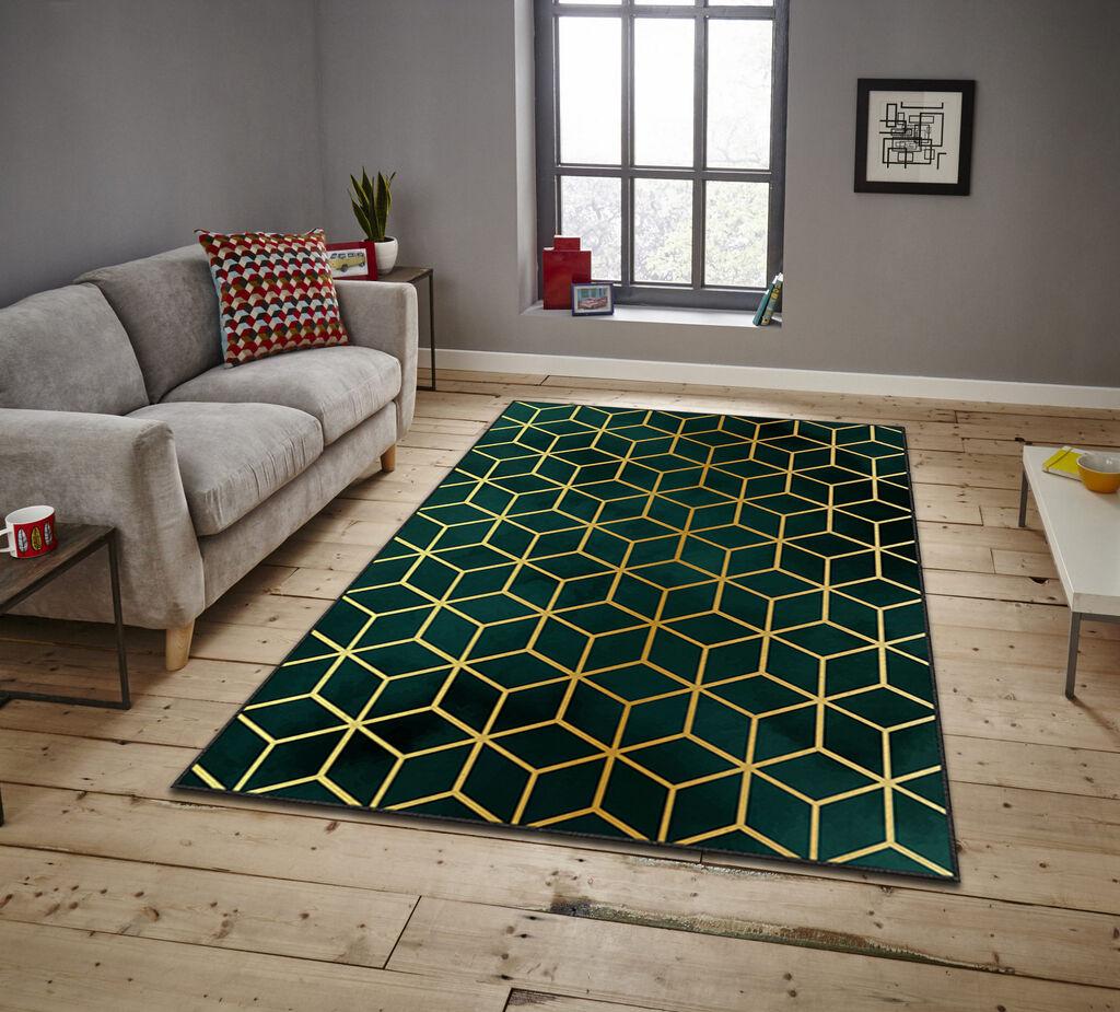 Conceptum Hypnose Tepih Asr Crpt-98, Pravougaoni, 140 x 220 cm, Tamnozeleni