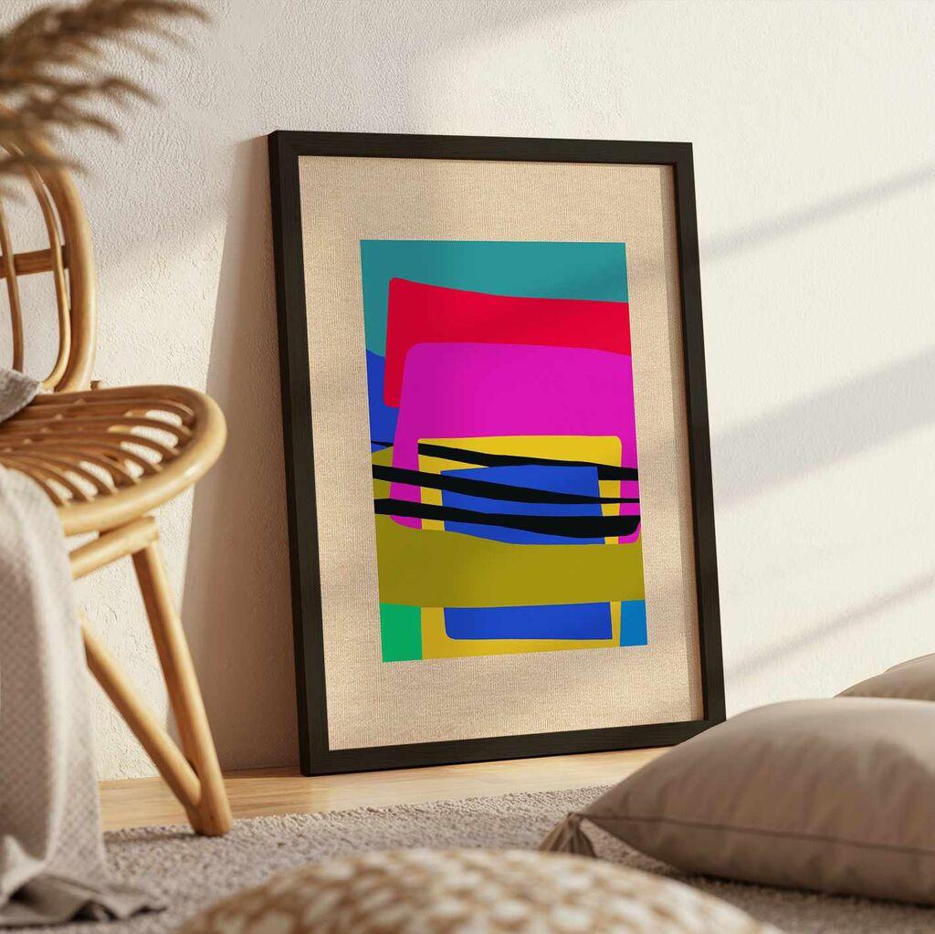 Wallity Dekorativna uramljena slika na platnu, 54x74cm, Šarena