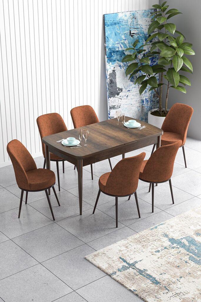Hanah Home Set Trpezarijski sto i 6 stolica Han, Terakota
