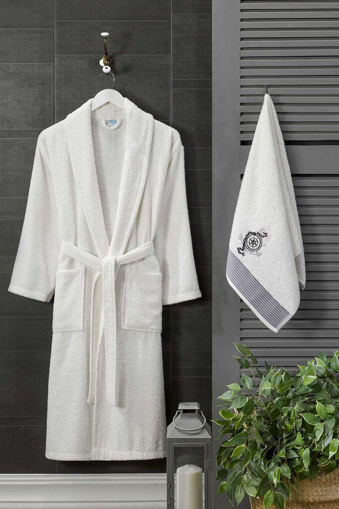 L'essentiel Maison Set bademantil i peškir Cora, 45x85 cm, Beli