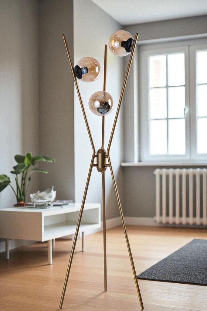 Opviq Podna lampa Kervan, Zlatne boje
