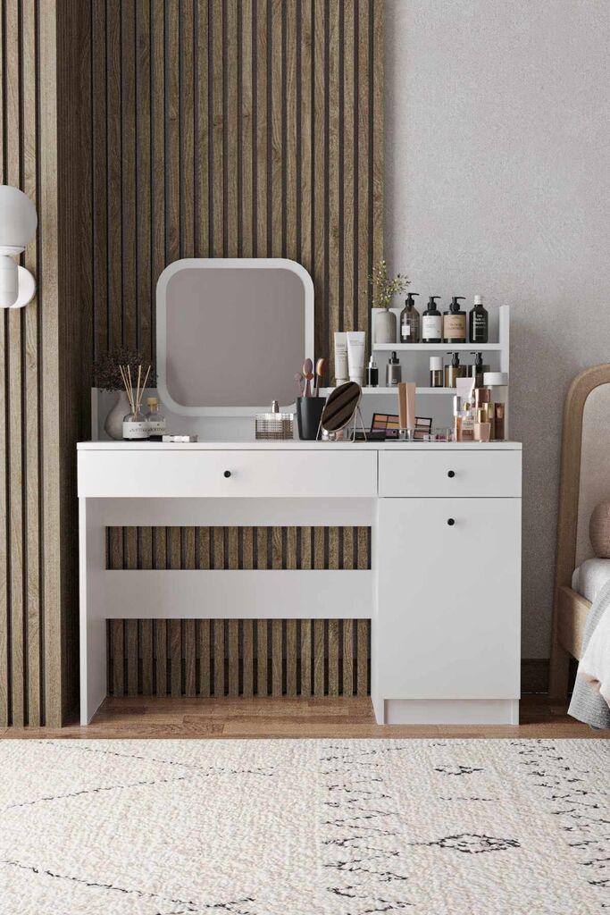 Hanah Home Sto za šminkanje Harmony 2 Square, 124 x 135 x 40 cm, Beli