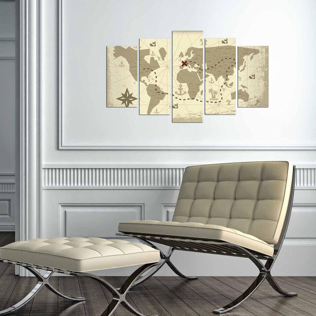 Wallity Set Slika 5MAPMDF-03, 5 Delova