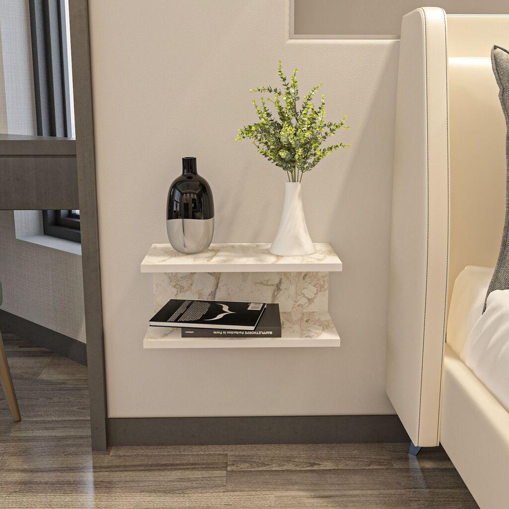 Hanah Home Noćni stočić Ramira, 45x19.6x23.8 cm, Prljavo beli