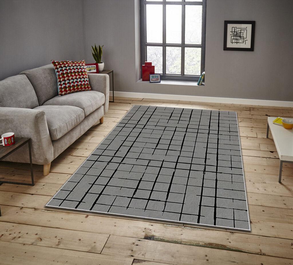 Conceptum Hypnose Tepih Asr Crpt-53, Pravougaoni, 80 x 140 cm, Sivi