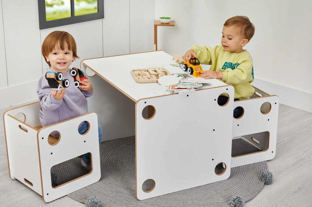 Hanah Home Dečiji set Sto i stolice, 70x54x51.5cm, Beli