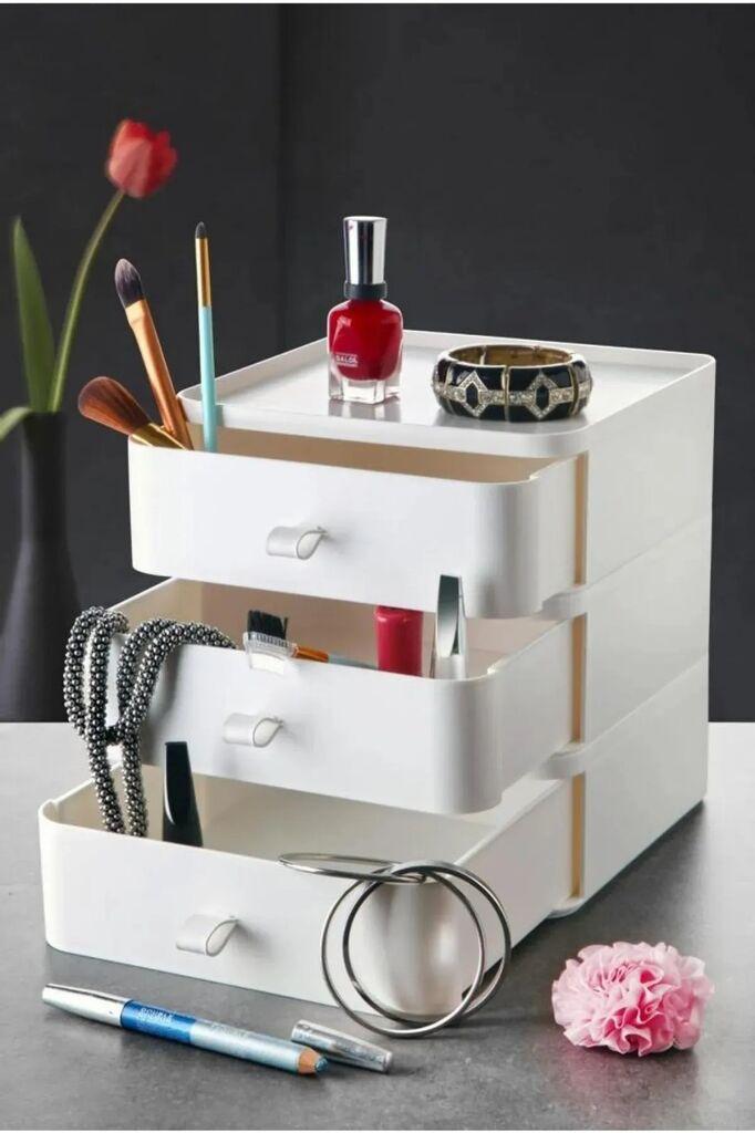 Hermia Organizator za šminku Byv, 21x21x16cm, Beli