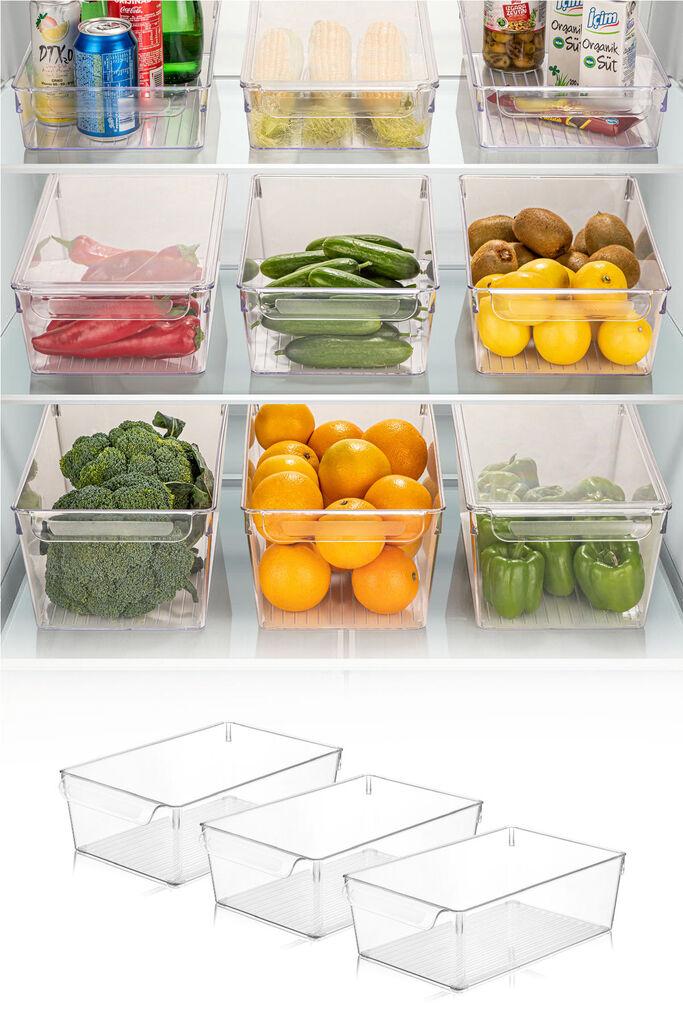 Hermia Set organizera za frižider, 3 komada, Providni