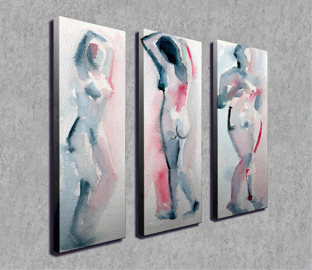 Wallity Dekorativne slike na platnu, 70x20cm, 3 komada, Šarene