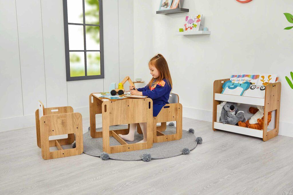 Hanah Home Dečiji set Sto i stolice, 53x45x44.5cm, Beli