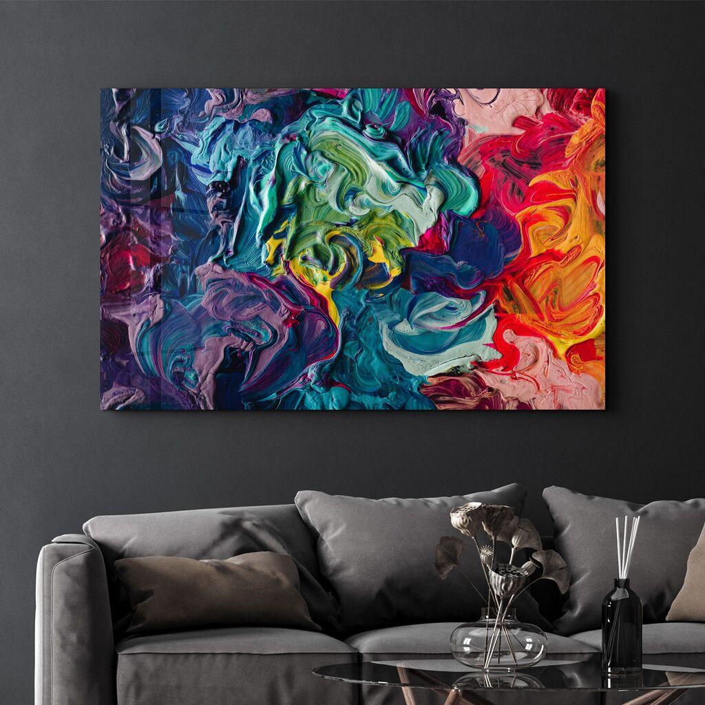 Wallity Dekorativna slika na kaljenom staklu, 70x110cm, Šarena