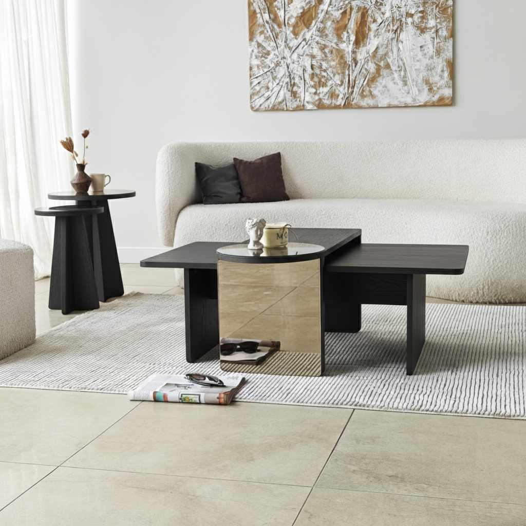 Hanah Home Set klub stolova Luna, 4 komada, Crna