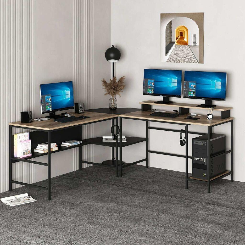 Hanah Home Radni sto Greta RGB, Crno-braon