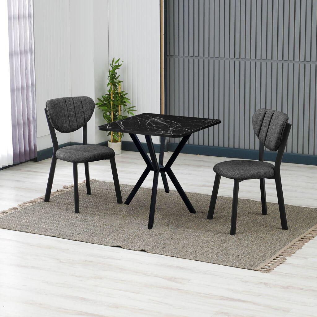 Hanah Home Trpezarijski sto i stolice Elma,  Anthracit