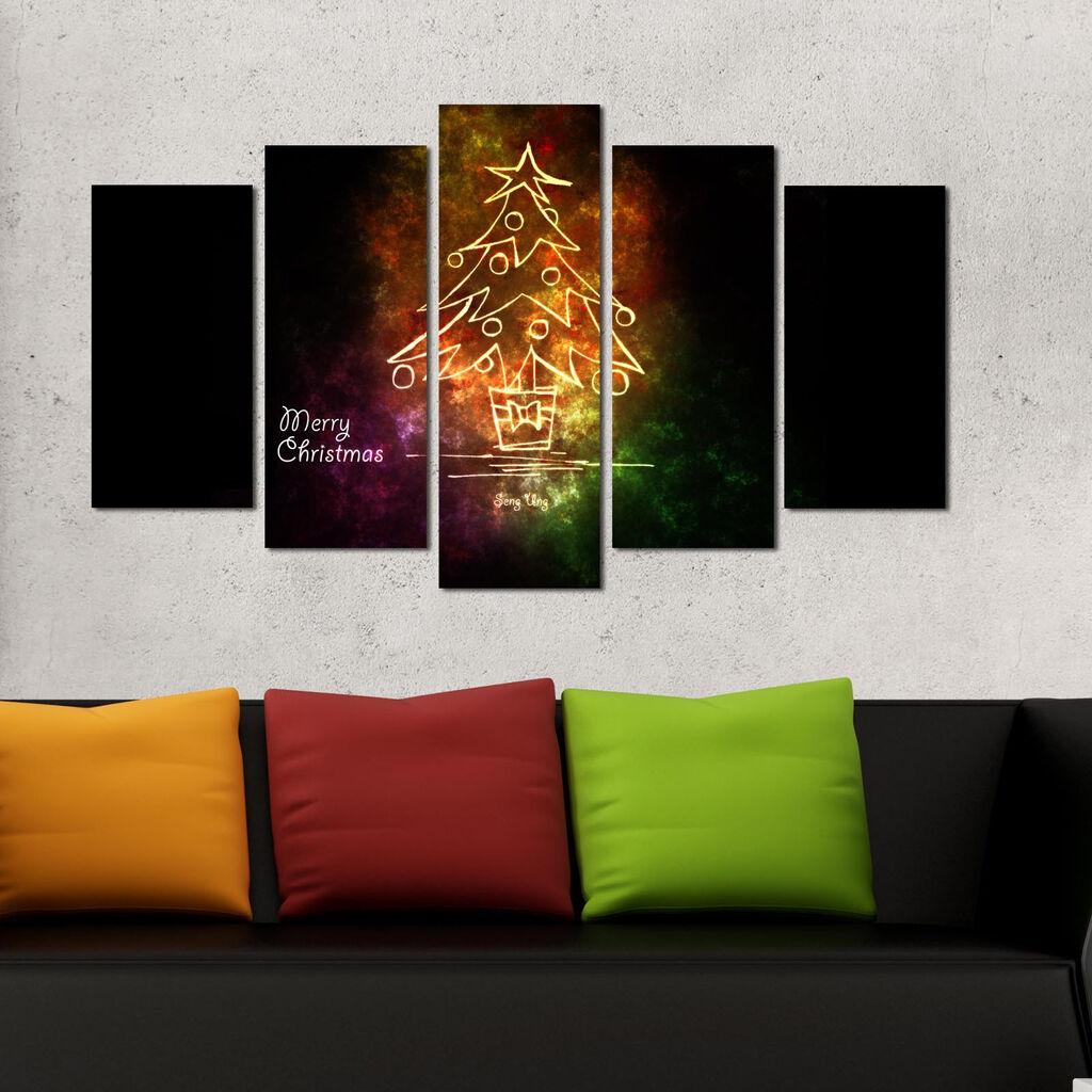Wallity Set Slika 5PMDFNOEL-10, 5 Delova