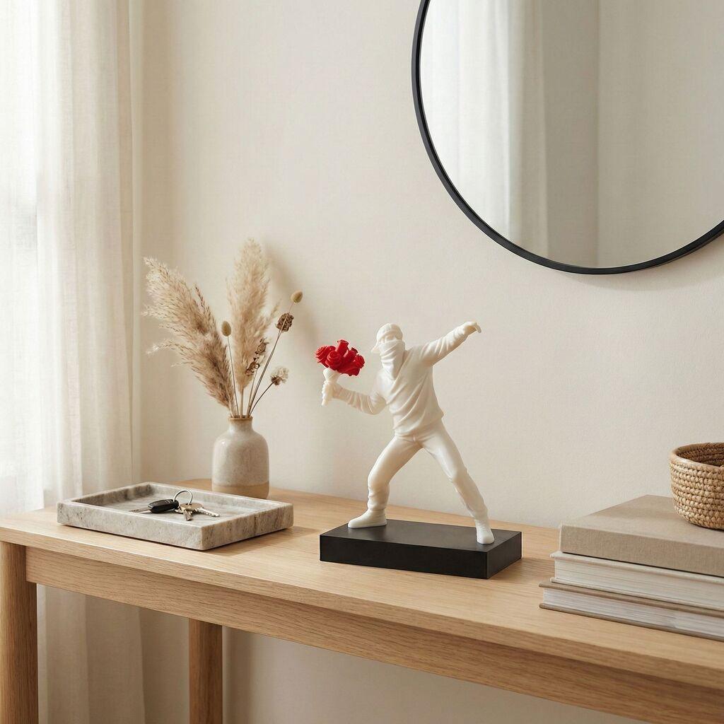 Aberto Design Dekorativna figura Banksy, Bela