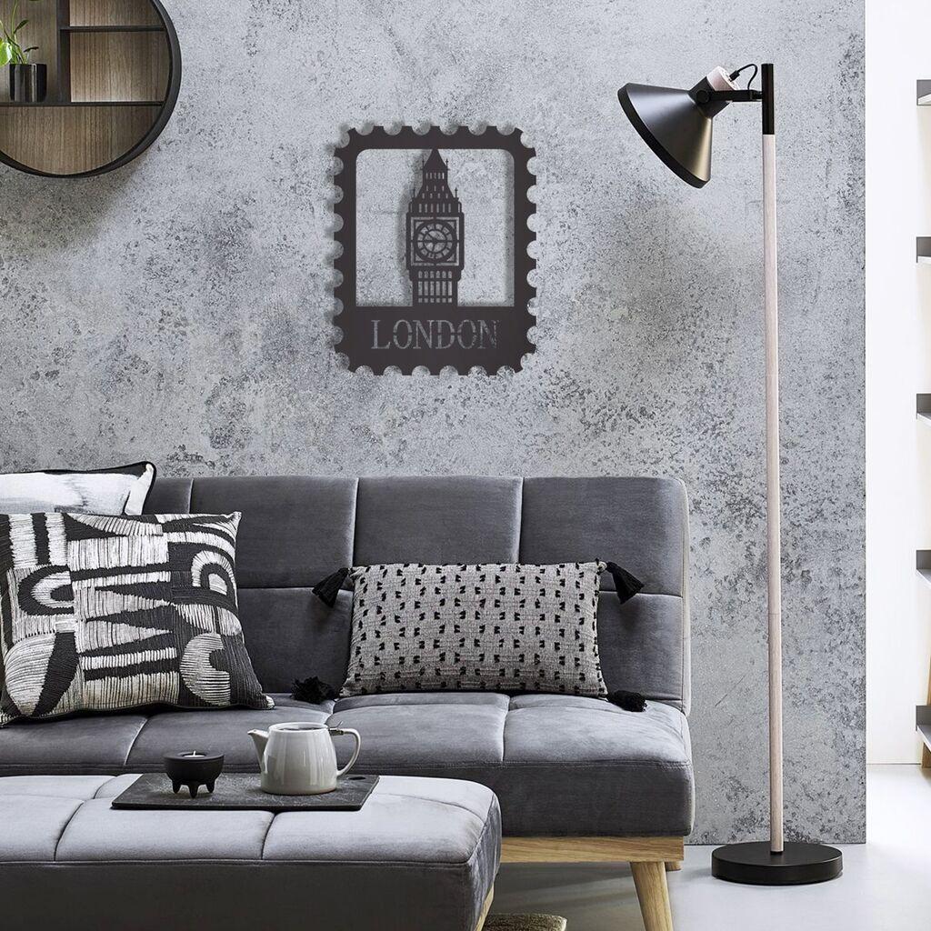 Wallity Zidna dekoracija London Stamp, Crna