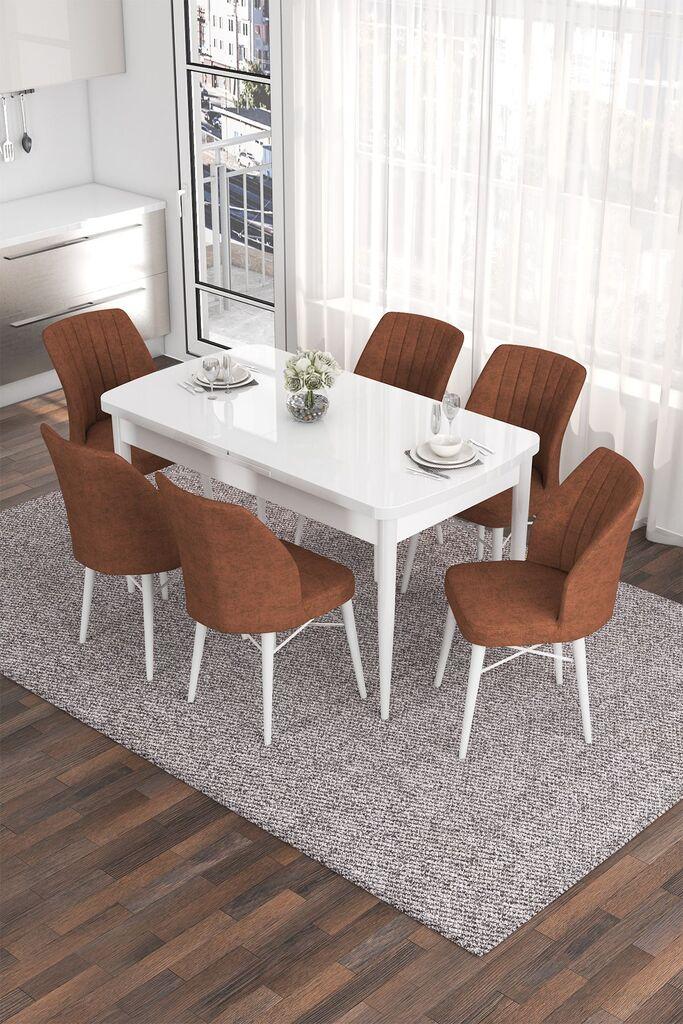 Hanah Home Set Trpezarijski sto i 6 stolica Eva, Terakota