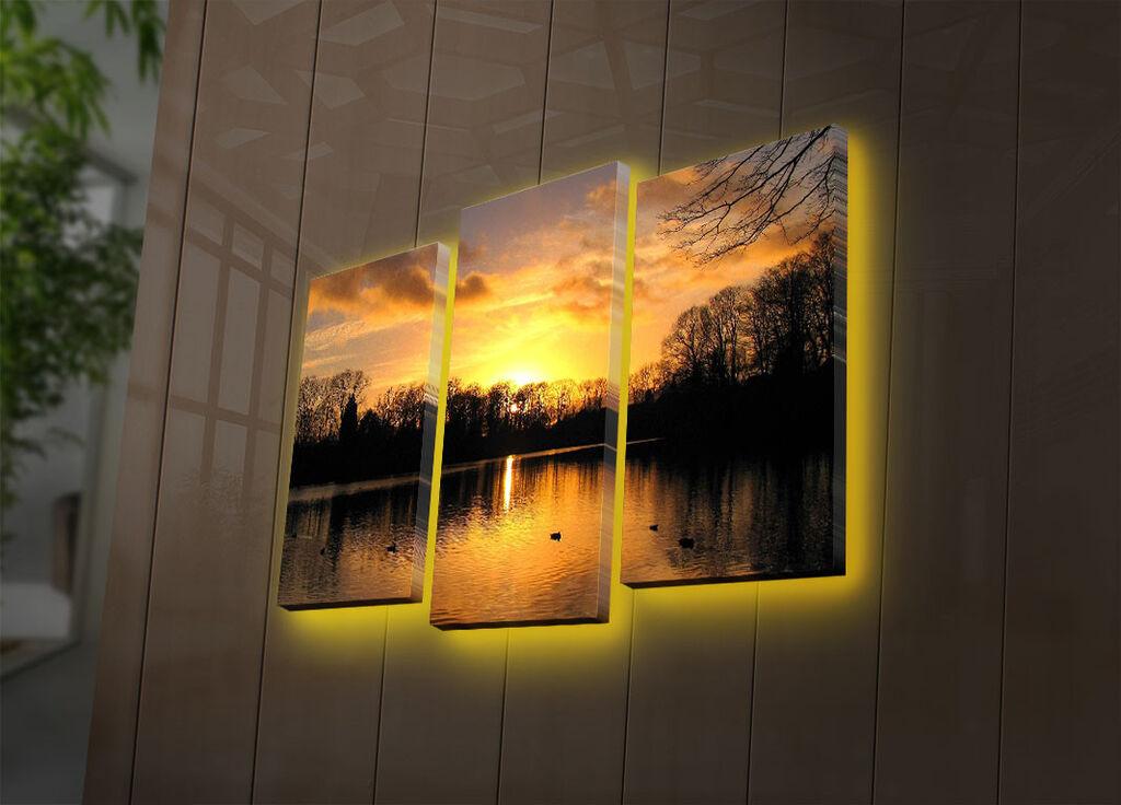 Wallity Set slika sa LED osvetljenjem 3PATDACT-22, 3 Dela