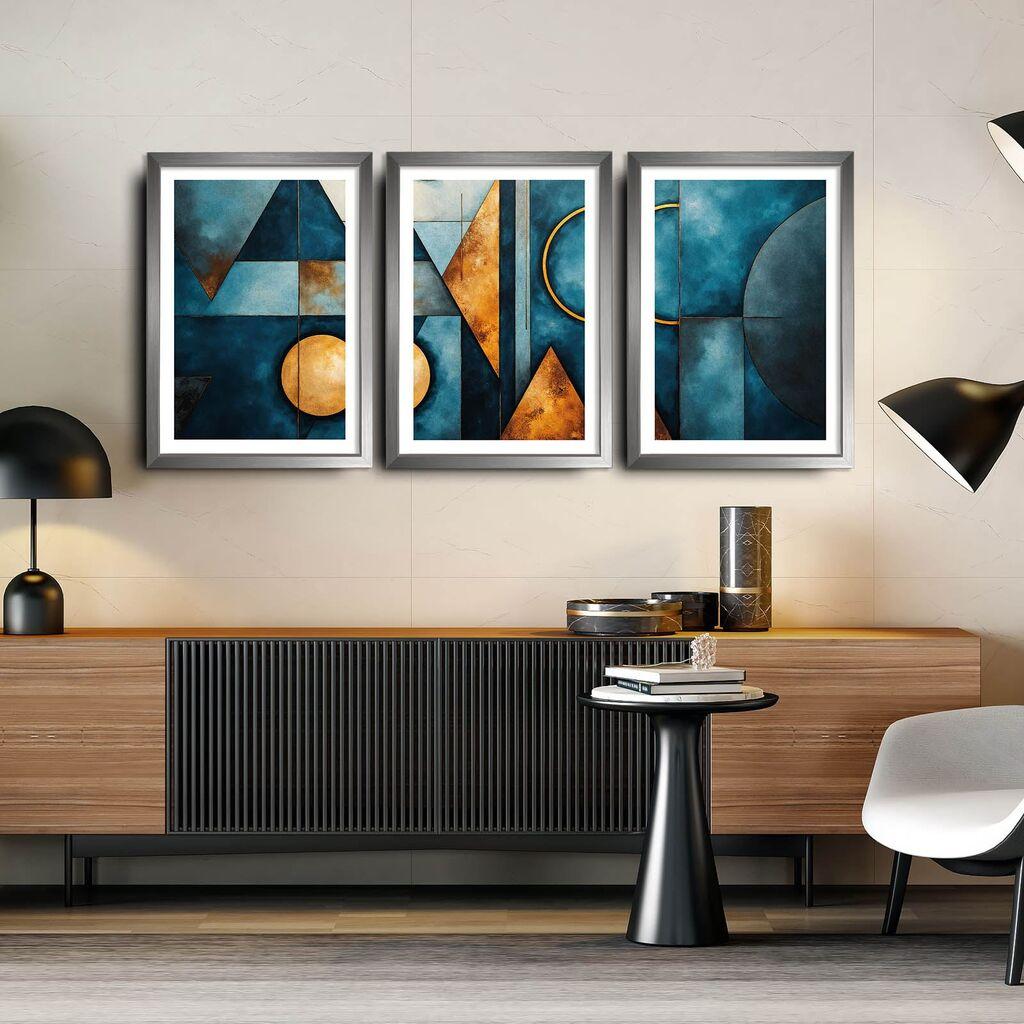 Wallity Dekorativne uramljene slike, 38x53cm, 3 komada, Šarene