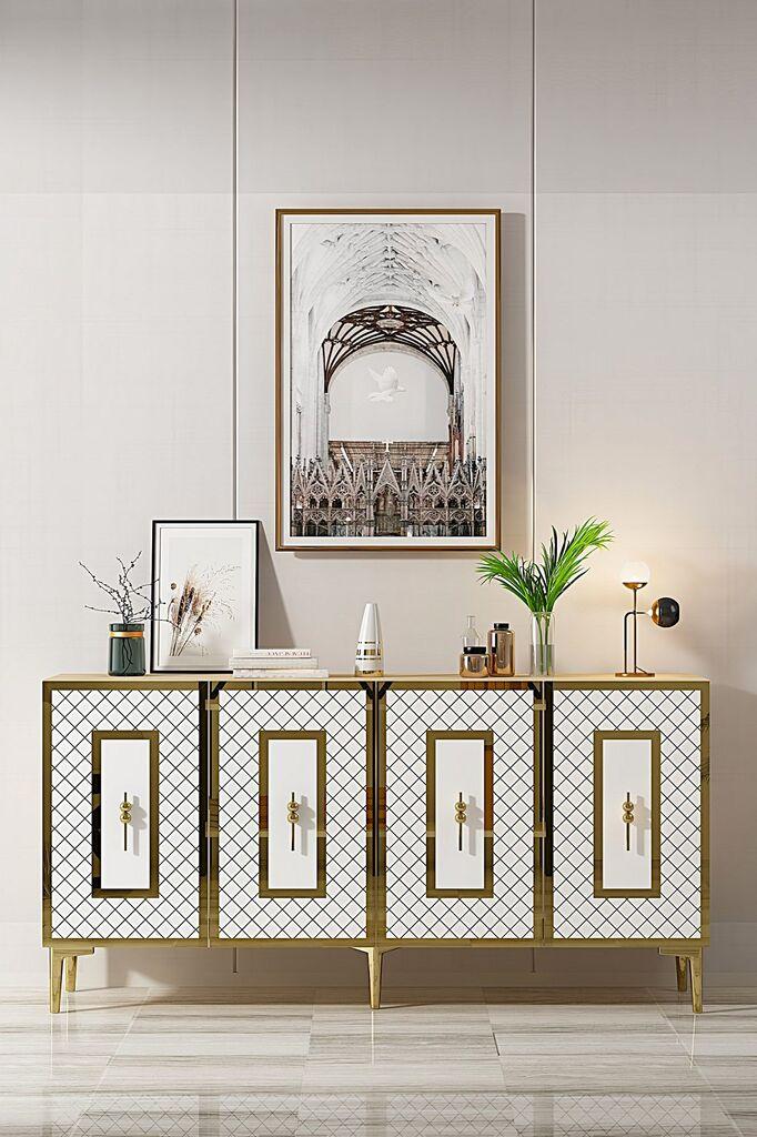 Hanah Home Konzola Puma 150, 150x75x32 cm, Bela