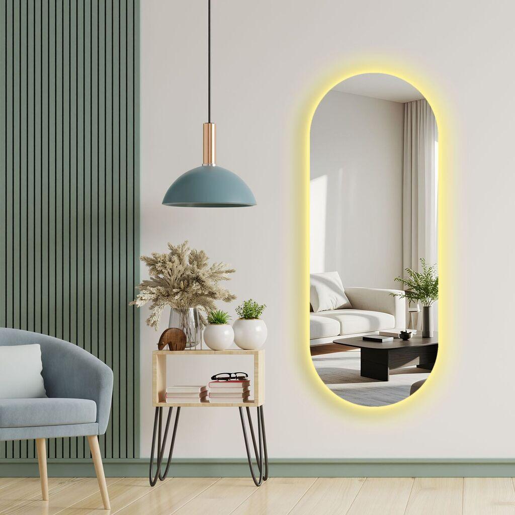 Hanah Home Ogledalo sa LED rasvetom Ledayna-004, 52 x 135 cm, Šareno