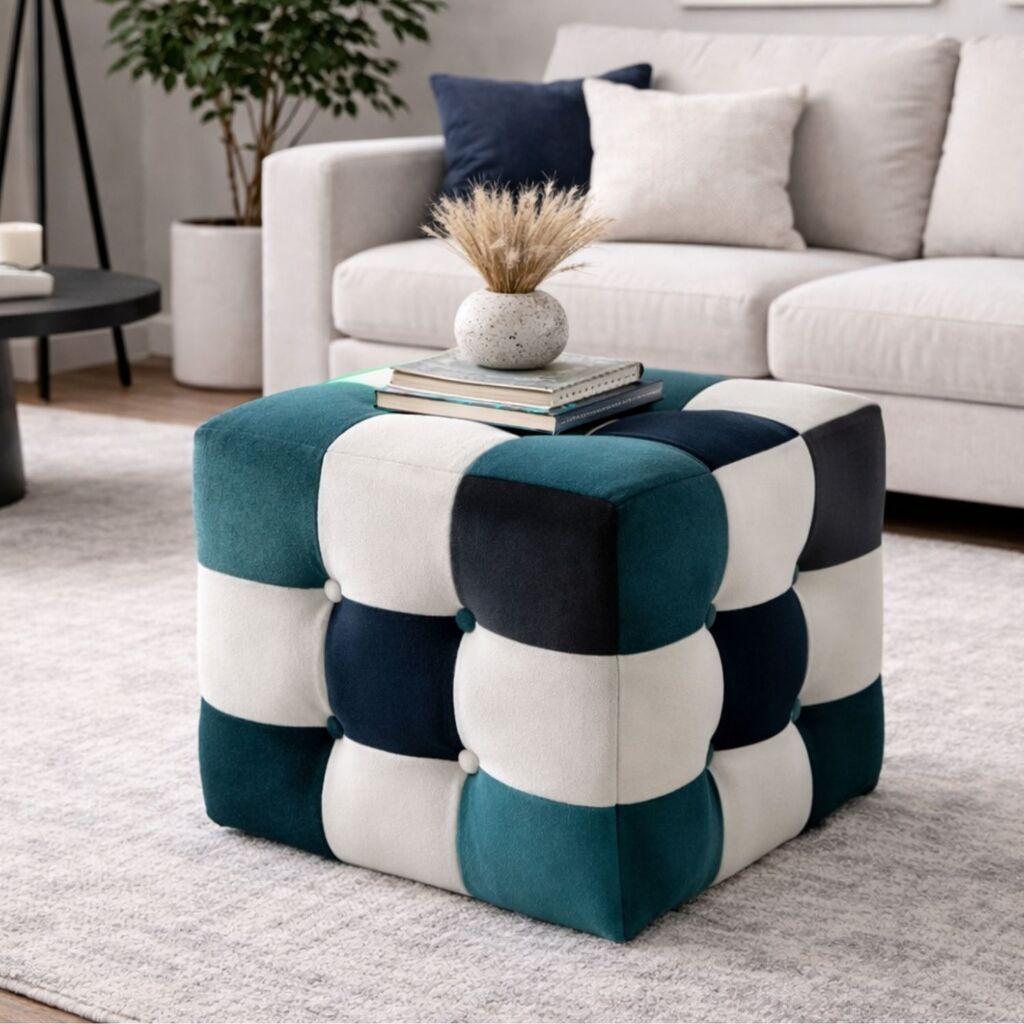 Atelier del Sofa Tabure, 42x42x42cm, Beli
