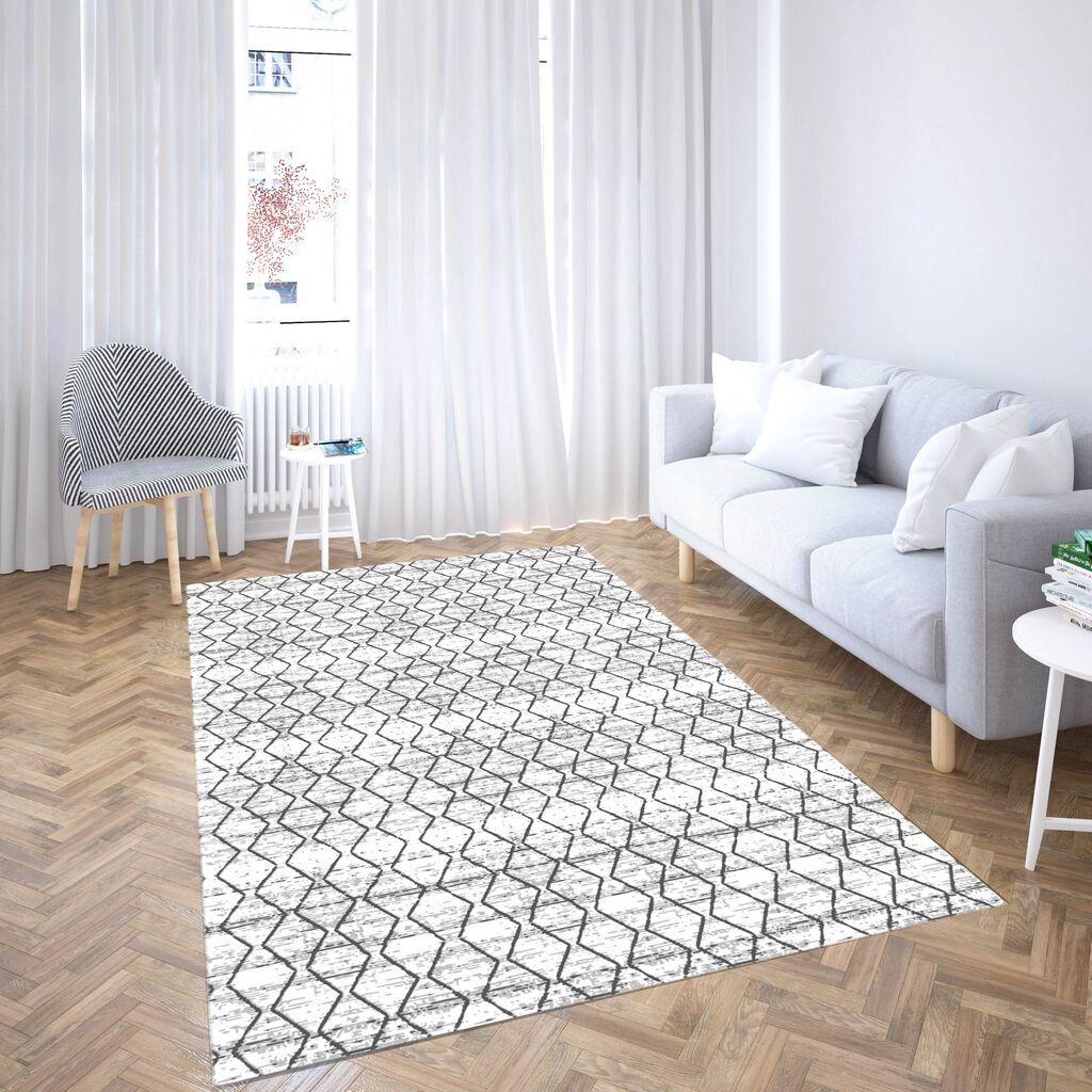 Conceptum Hypnose Tepih CG_70, Pravougaoni, 140 x 220 cm, Sivo-beli