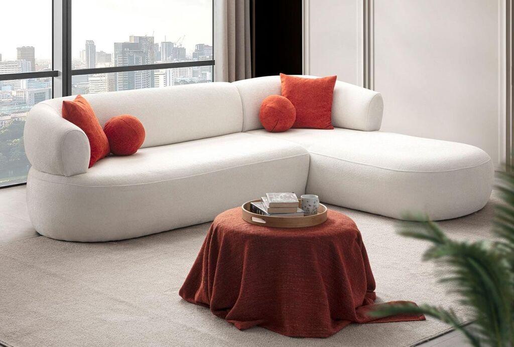 Atelier del Sofa Ugaona garnitura na razvlačenje Roma Right, 270 cm, Bela