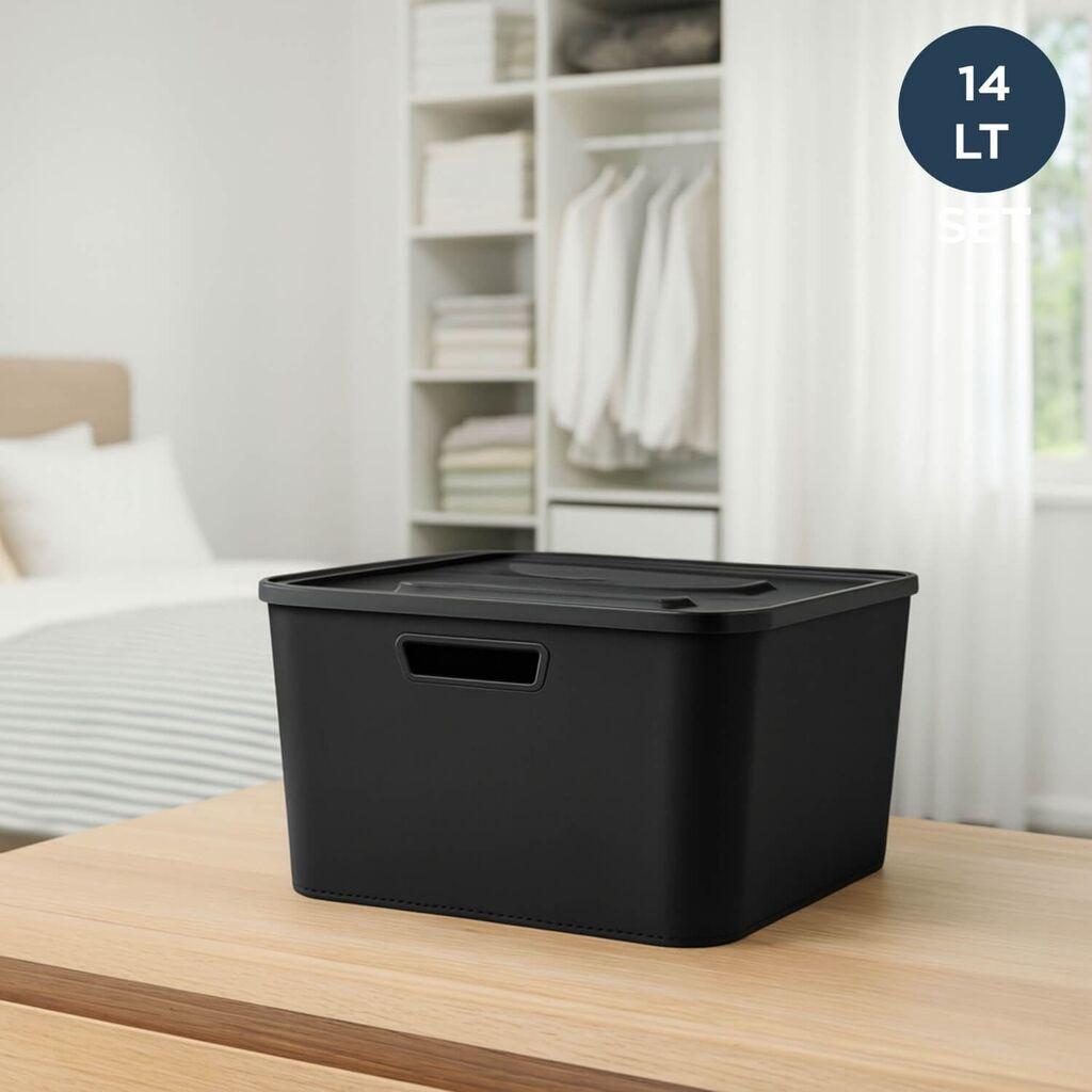 Aberto Design Kutija za odlaganje, 14l, Crna