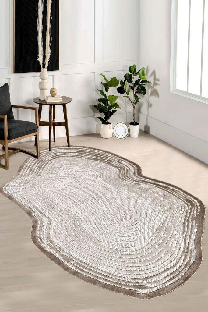 Conceptum Hypnose Tepih Amorf-Ar001, Ovalni, 200 x 290 cm, Krem