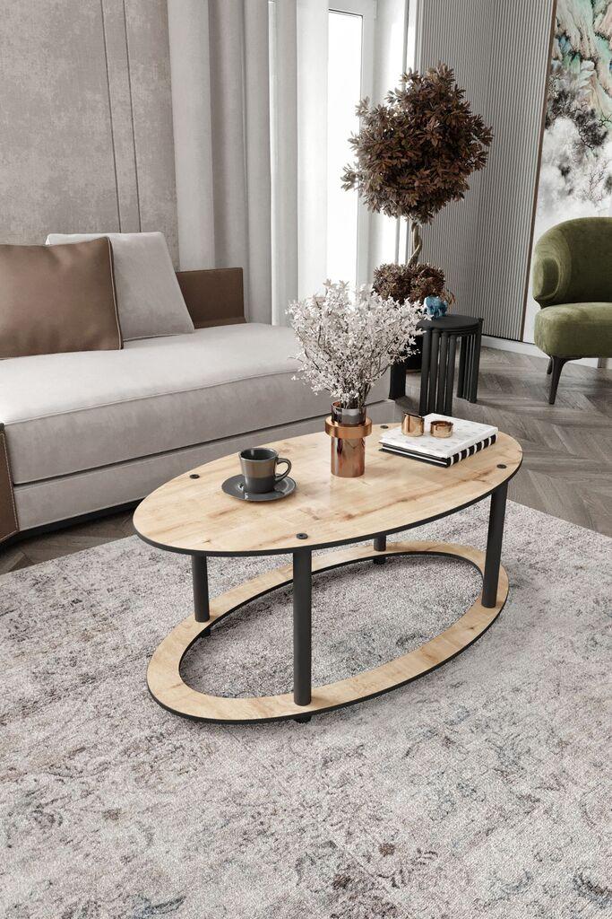 Hanah Home Klub sto Hole Ellipse, 60x40x38 cm, Krem