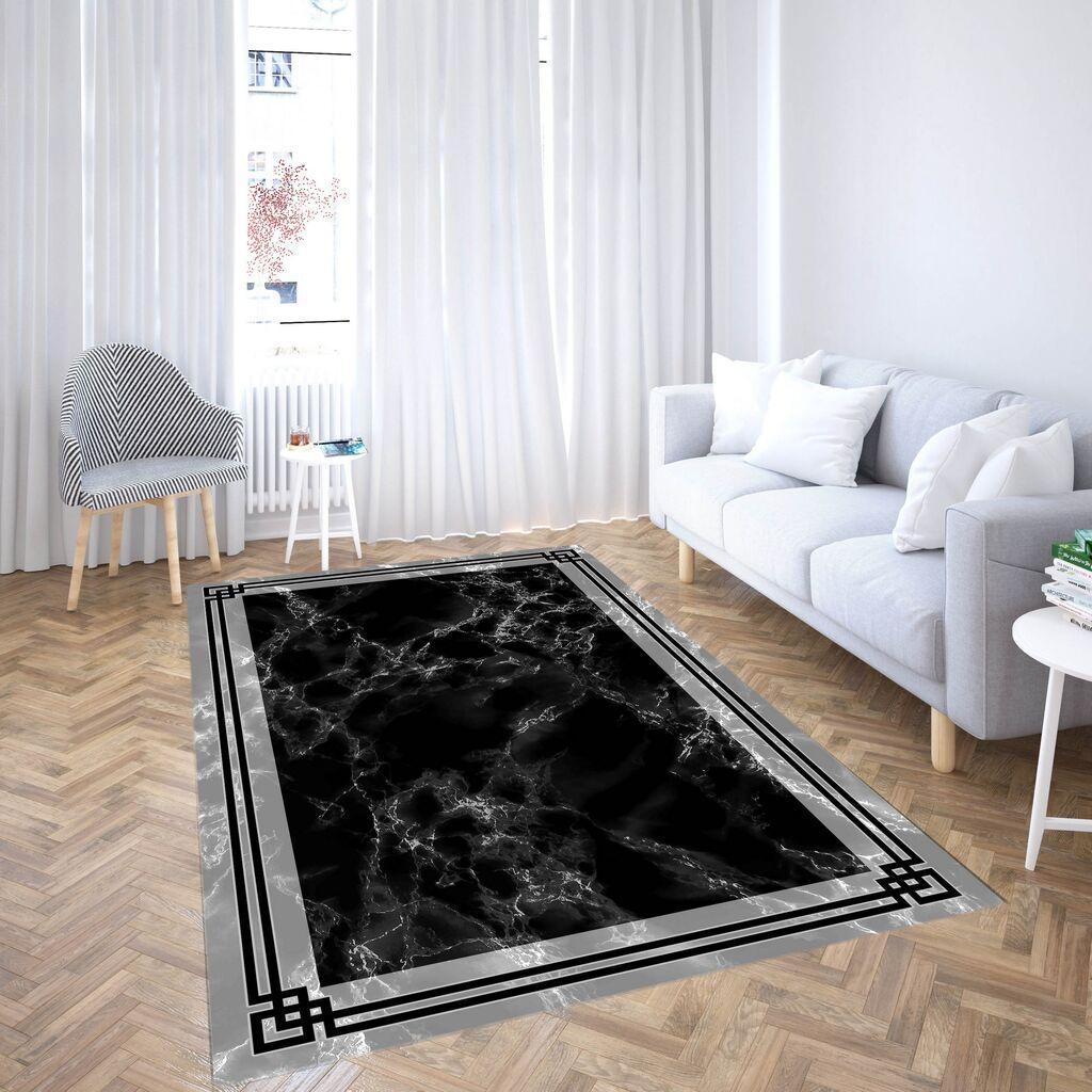 Conceptum Hypnose Tepih CG_116, Pravougaoni, 140 x 220 cm, Crno-sivi