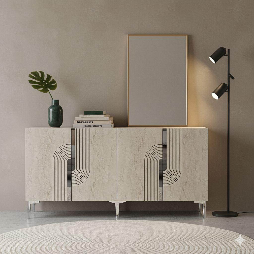 Hanah Home Komoda Meyra 150, Bež-siva