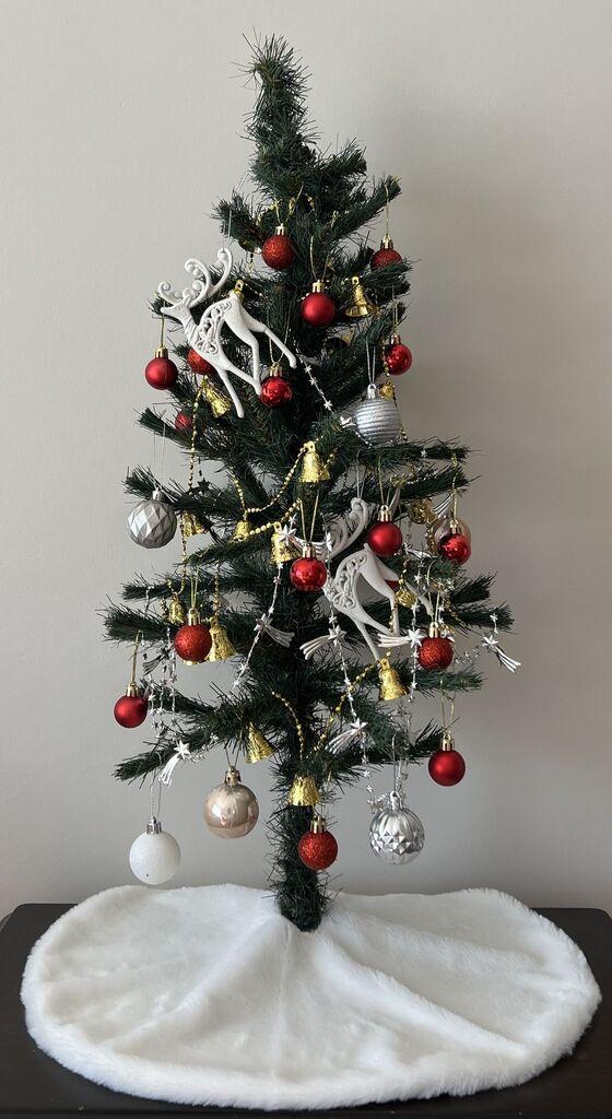 Aberto Design Tepih za novogodišnju jelku Pelush Christmas, 50x50 cm, Beli