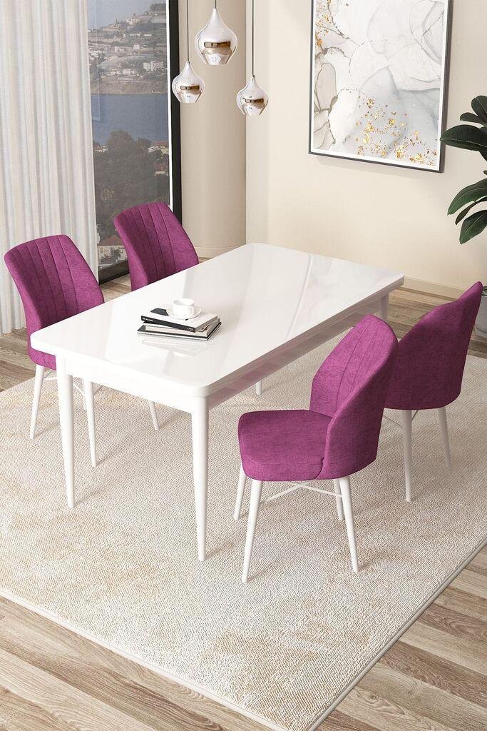 Hanah Home Set Trpezarijski sto i 4 stolice Arp, Ljubičasto-beli