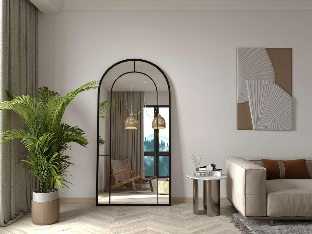 Hanah Home Podno ogledalo Rounda, 90 cm x 180 cm, Crno