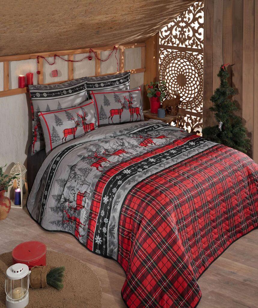 L'essentiel Maison Set prekrivač i jastučnica Christmas, 160x220 cm, Crveni