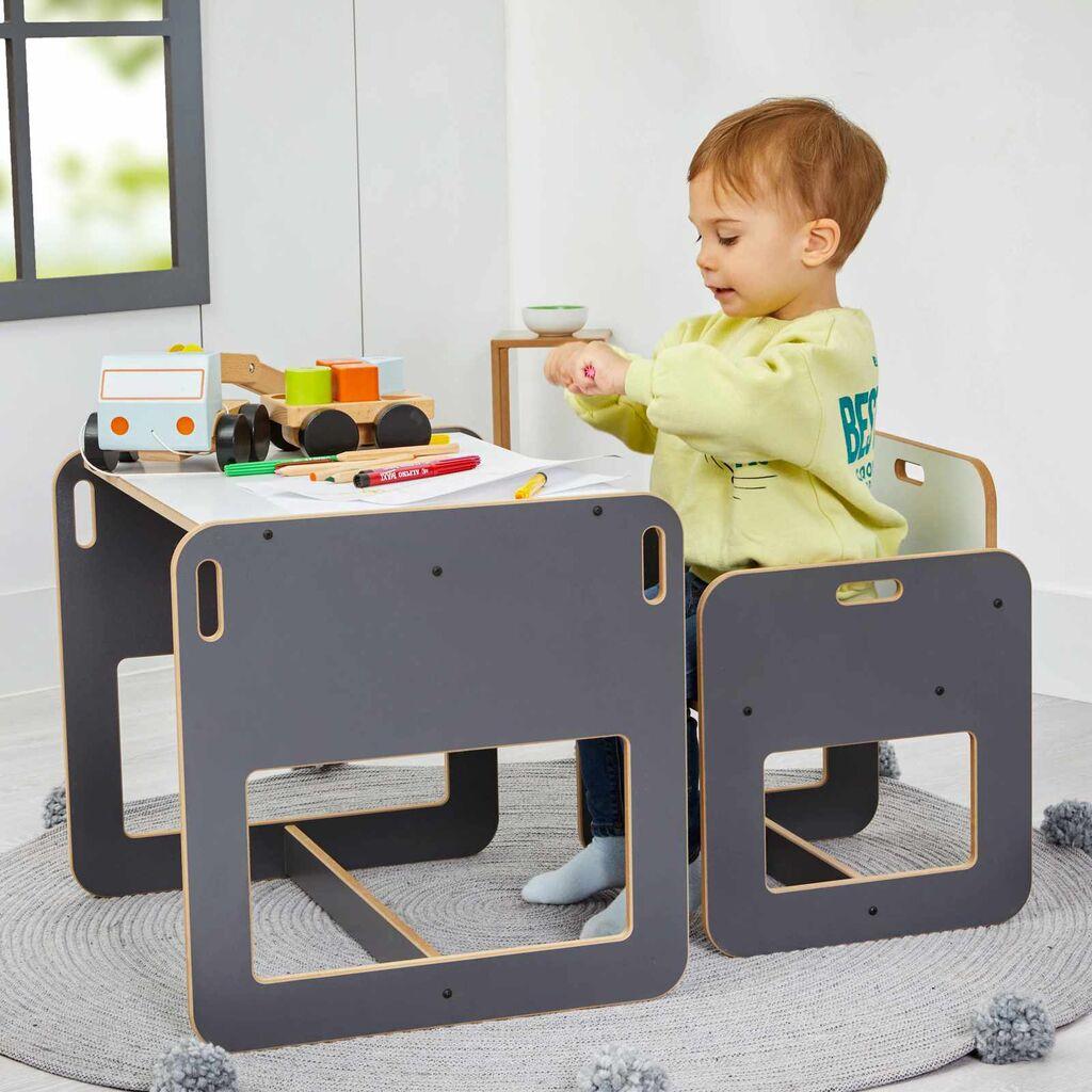 Hanah Home Dečiji set Sto i stolica, 53x45x44.5cm, Antracit