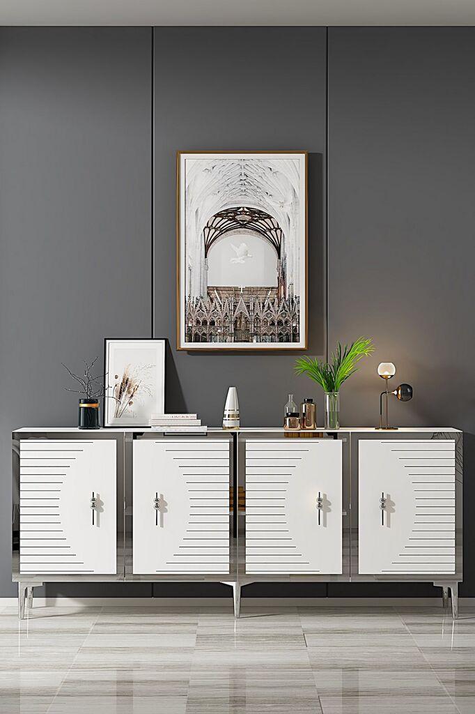Hanah Home Konzola Tuna 180, 180x75x32 cm, Bela