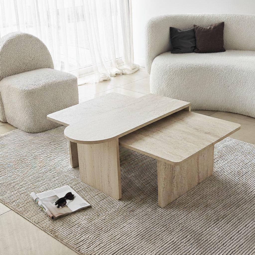 Hanah Home Set kafenih stočića, 105x35cm, Bež