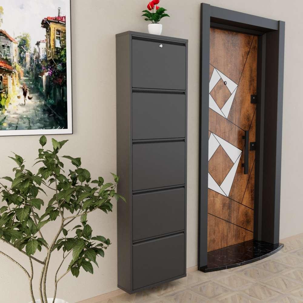 Hanah Home Cipelarnik, 50x169x15 cm, Antracit