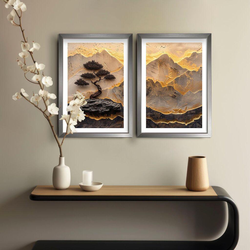 Wallity Dekorativne uramljene slike, 38x53cm, 2 komada, Šarene