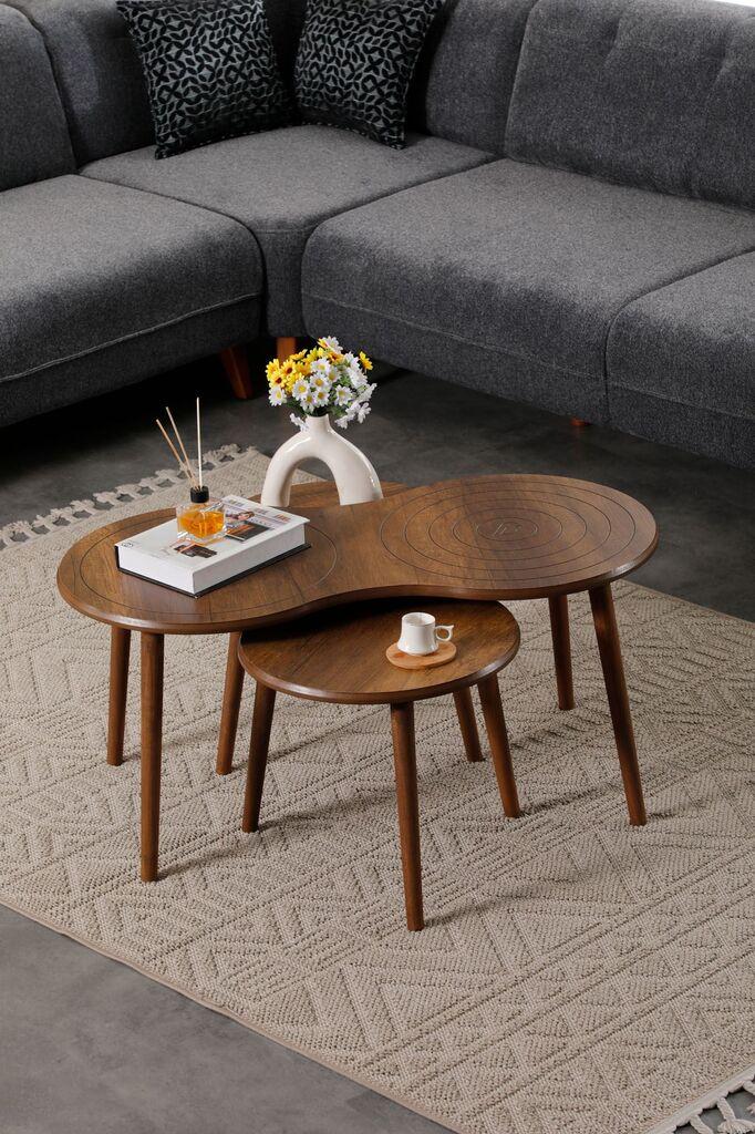 Hanah Home Set klub stolova Marlo, 2 komada, Boja oraha