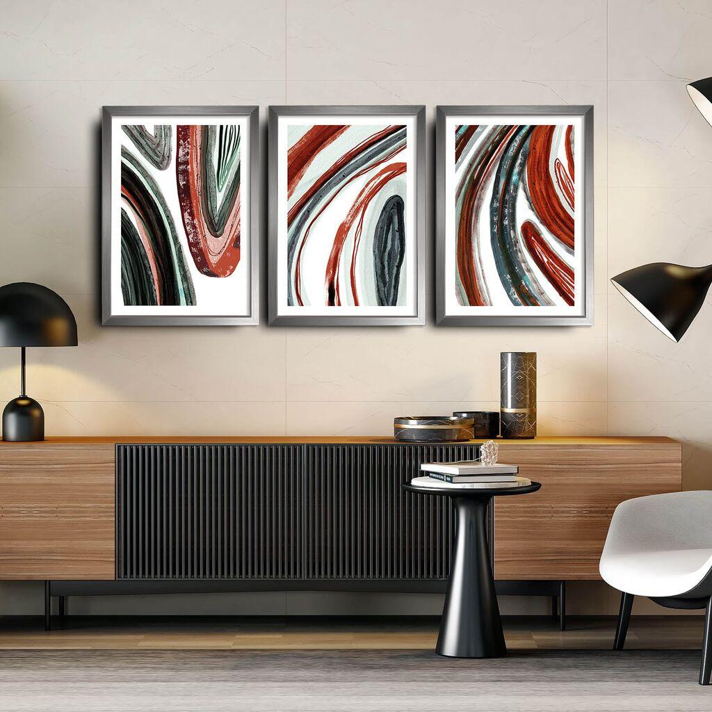 Wallity Dekorativne uramljene slike, 38x53cm, 3 komada, Šarene